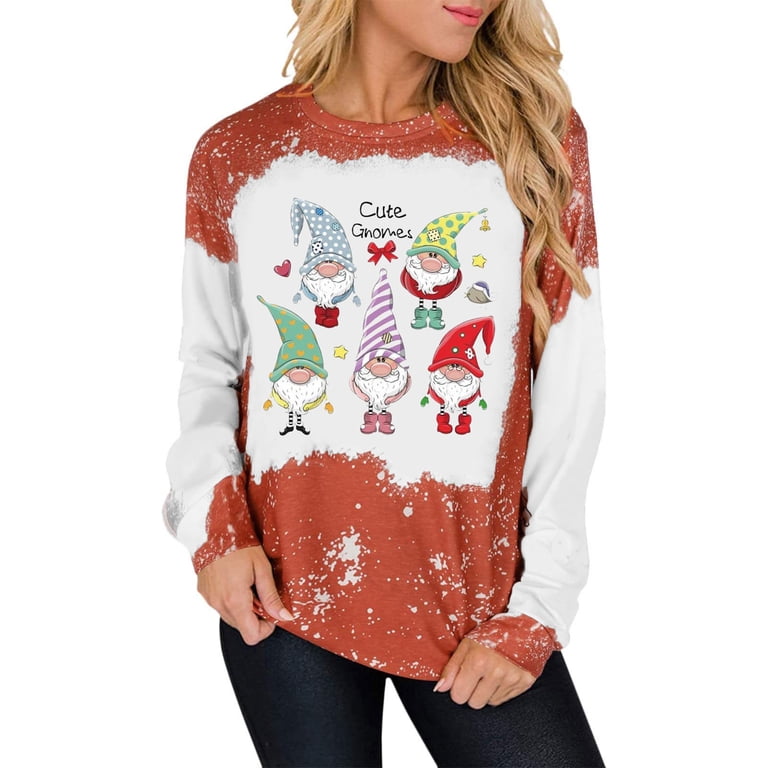 Americana Classic,POROPL Christmas Long Sleeve Loose Fit Tie-Dye Printed  Crew Neck Sweatshirt Sweater Hoodies For Women Zip Up Clearance Orange Size  8 - Walmart.com