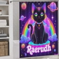 thumbnail image 2 of Rainbow Space Cat-2 Shower Curtain Bathtub Decor Bathroom Fabric Waterproof Curtains Shower, 2 of 6