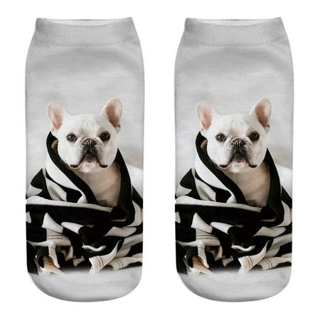 

Baocc accessories Women 3D Novelty Crazy Funny Dog Ankle Socks Cute Colorful Cartoon Low Cut Socks Socks E