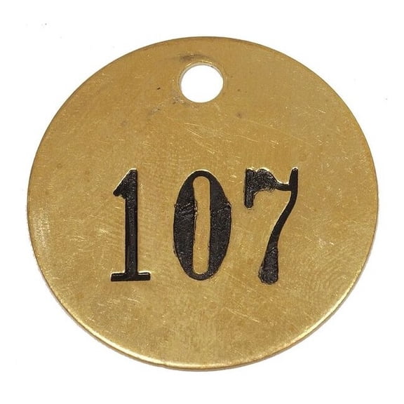 Manufacturer Varies Numbered Valve Tag,Brass,1 1/2in H,PK25 1F028