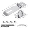 thumbnail image 3 of 4 Inch Stainless Steel Solid Core Door Padlock Hasp Heavy Duty Shed Lock Hasp, 3 of 8