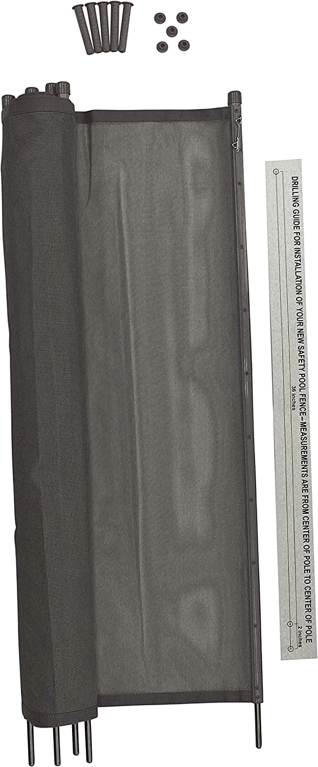 WaterWarden 4' x 12' Pool Safety Fence, UL Certified to ASTM Safety Standard F2286, Gray