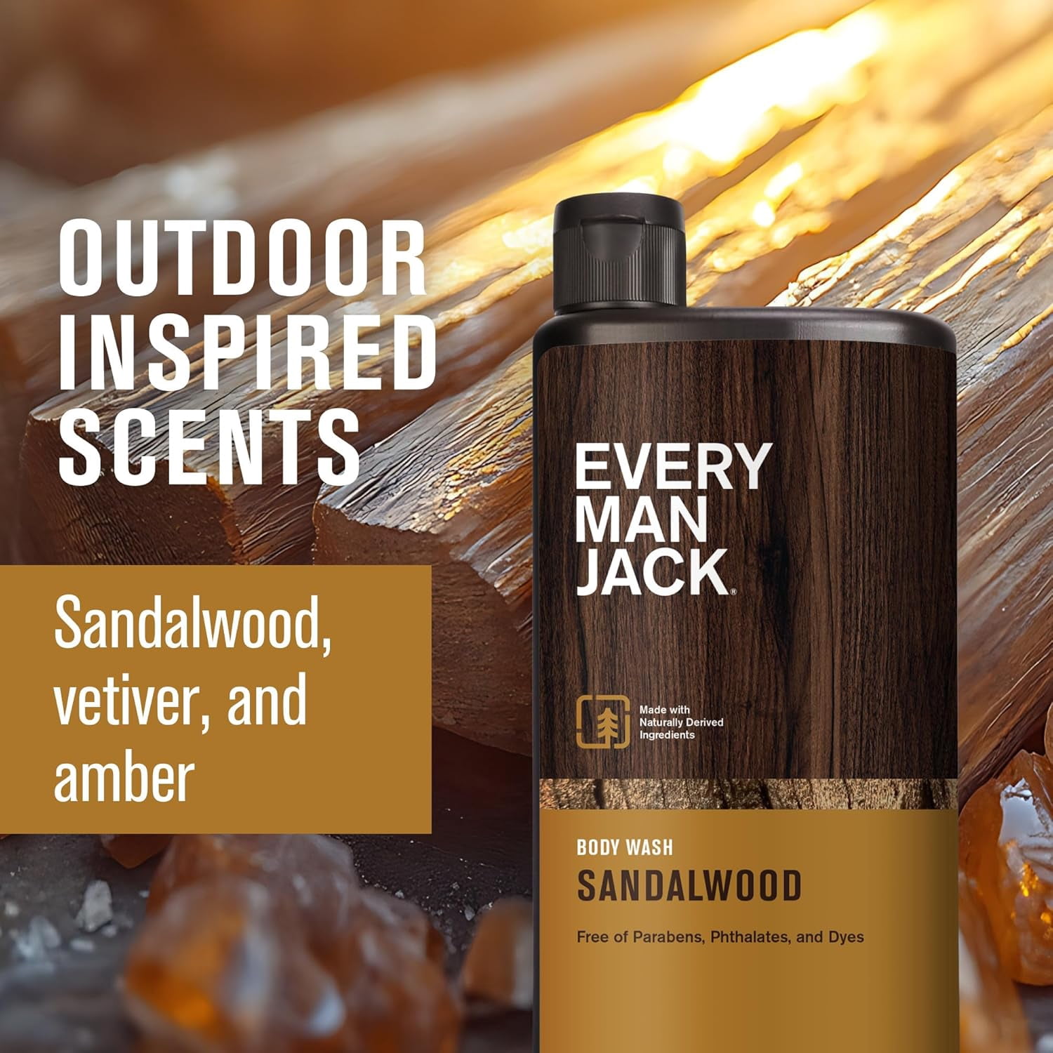 Every Man Jack Body Wash and Shower Gel, Sandalwood, 16.9 Oz