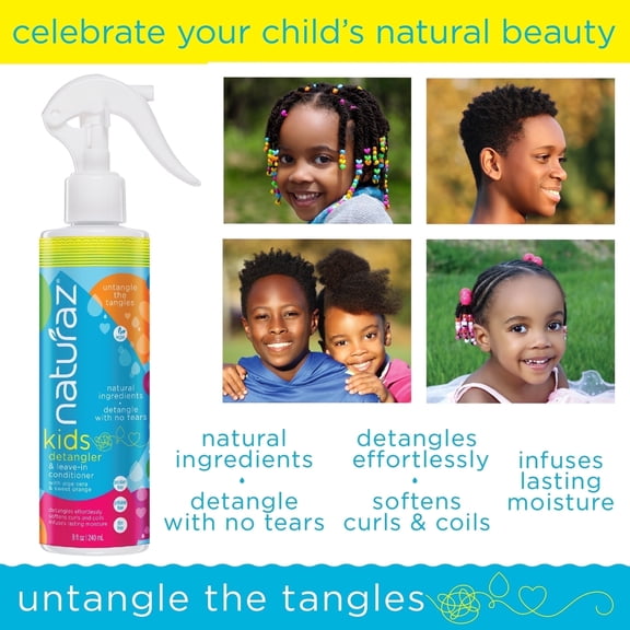 Naturaz Kids Detangling and Conditioning Hair Spray with Aloe Vera, Non-Aerosol, 8 fl. oz. 1 Piece