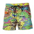 thumbnail image 5 of Colorful Graffiti 3D Printed Surfing Board Shorts Cool Summer Street Hip Hop Swim Trunks For Men Kids Vacation Beach Shorts, 5 of 5