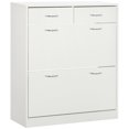 thumbnail image 1 of HOMCOM Armoire à Chaussures d'Entrée avec 2 Tiroirs Basculants pour 12 Paires de Chaussures, 1 of 10