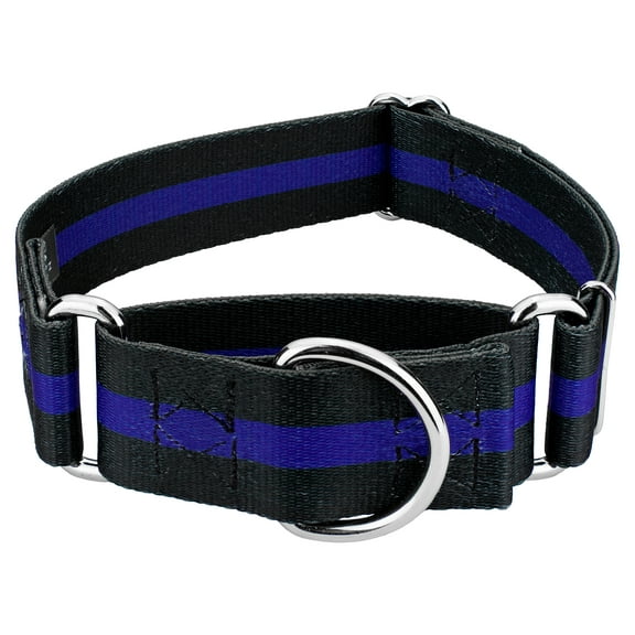 Country Brook Petz® 1 1/2 inch Thin Blue Line Martingale Dog Collar, Medium