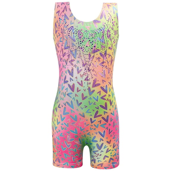 Girls Gymnastic Leotard Sparkly Shiny Diamond Ballet Dance Outfit One Piece Practice Costume Athletic Dance Wear