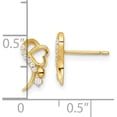 thumbnail image 4 of 14k Yellow Gold Polished CZ and Heart Post Earrings - 6mm, 4 of 6