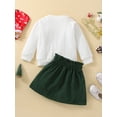 thumbnail image 4 of Bagilaanoe 2Pcs Toddler Baby Girls Fall Outfits Long Sleeve Ribbed Pullover Tops + Corduroy A-line Skirt 12M 18M 24M 3T 4T 5T Kids Casual Skirt Set, 4 of 8