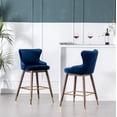 thumbnail image 4 of Roundhill Furniture Leland Fabric Upholstered Counter Height Wingback Stools, Set of 2, Blue, 4 of 11