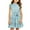 Blue Green, variant on KISSMODA Girls Summer Dress Kids Floral Round Neck Short Sleeve A-Line Midi Dresses 5-13 Years