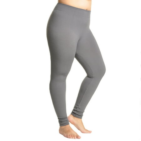 Plush Legging - Polyester Winter Warmth Seamless Plush Lined Footless Leggings