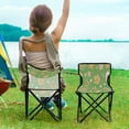 thumbnail image 5 of WOBOGO Adorable Star House Grenn Pattern Camping Chair Convenient Four Corner Backrest Folding Stool Can Hold Up to 220lbs, 5 of 8