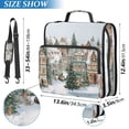 thumbnail image 3 of Water-Resistant 3-Ring Binder Organizer with Multiple Pockets Zipper Binder Bag for Office Cozy Winter Town with Snow, 3 of 8