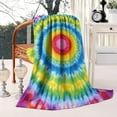 thumbnail image 2 of Rainbow Tie Dye Mandala Pattern Blanket,Comfortable Soft Flannel Throw Blanket,All Season,Warm Lightweight Blankets for Sofa Bed Couch Living Room Chair,50"x60", 2 of 4