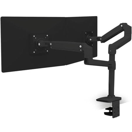 UPC: 0698833077513 | Ergotron LX – Mounting kit (desk clamp mount  2 articulating arms  2 extension brackets  12  pole) – for 2 LCD displays – matte black – screen size: up to 24  – desktop