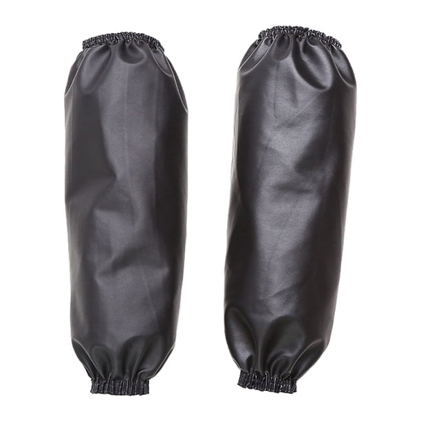 1 par de mangas de cuero sintético, impermeables y a prueba de aceite, de 40 cm de largo, para proteger los codos y limpiar el jardín.