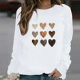 thumbnail image 1 of T-shirt de la Saint-Valentin pour Femmes 2024, Chandails à Col Rond, T-Shirts Décontractés avec Cœur, T-Shirts Graphiques Amples à Manches Longues, Chandails à Enfiler, Hauts Mode pour les Fêtes, T-Shirt, 1 of 6