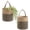Jute & Black, variant on Goodpick 2pack Jute Hanging Basket - Small Woven Fern Rope Flower Plants Wall Decor Set Boho, 7.87 x 7 11.7 inches