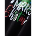 thumbnail image 3 of Christmas Family Pajamas Matching Set Letters Tree Print T-shirt with Plaid Pants Sleepwear Loungewear, 3 of 10