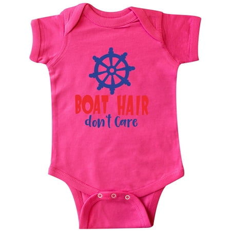 

Inktastic Boat Hair Don t Care Steering Wheel - Red Blue Gift Baby Boy or Baby Girl Bodysuit