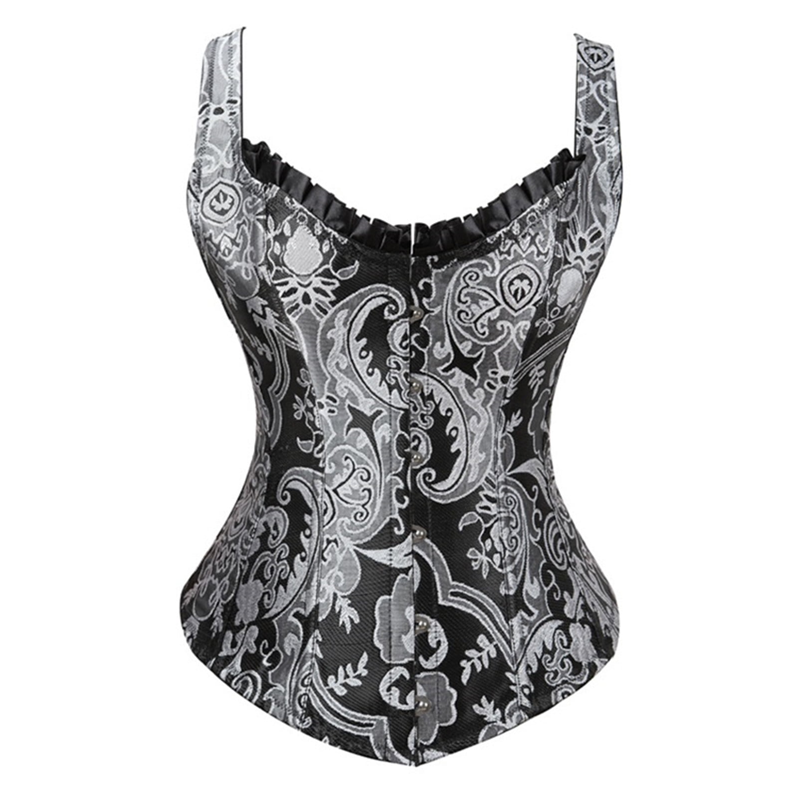 DTBPRQ Shapewear for Women tummy Control Women's Court Corset Print Tie  Belly Breasted Lace Shapewear Shapewear Bodysuit,Corset Shapewear,Body  Shaper 