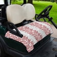 thumbnail image 2 of Golf Cart Seat Covers for 2 Seater,Red Gray Botanical Microfiber Cart Seat Towel Blanket,Pastoral Spring Summer Leaf Aesthetics Absorbent NonSlip Bench Seats Protector for Golf Course 51"x31", 2 of 9