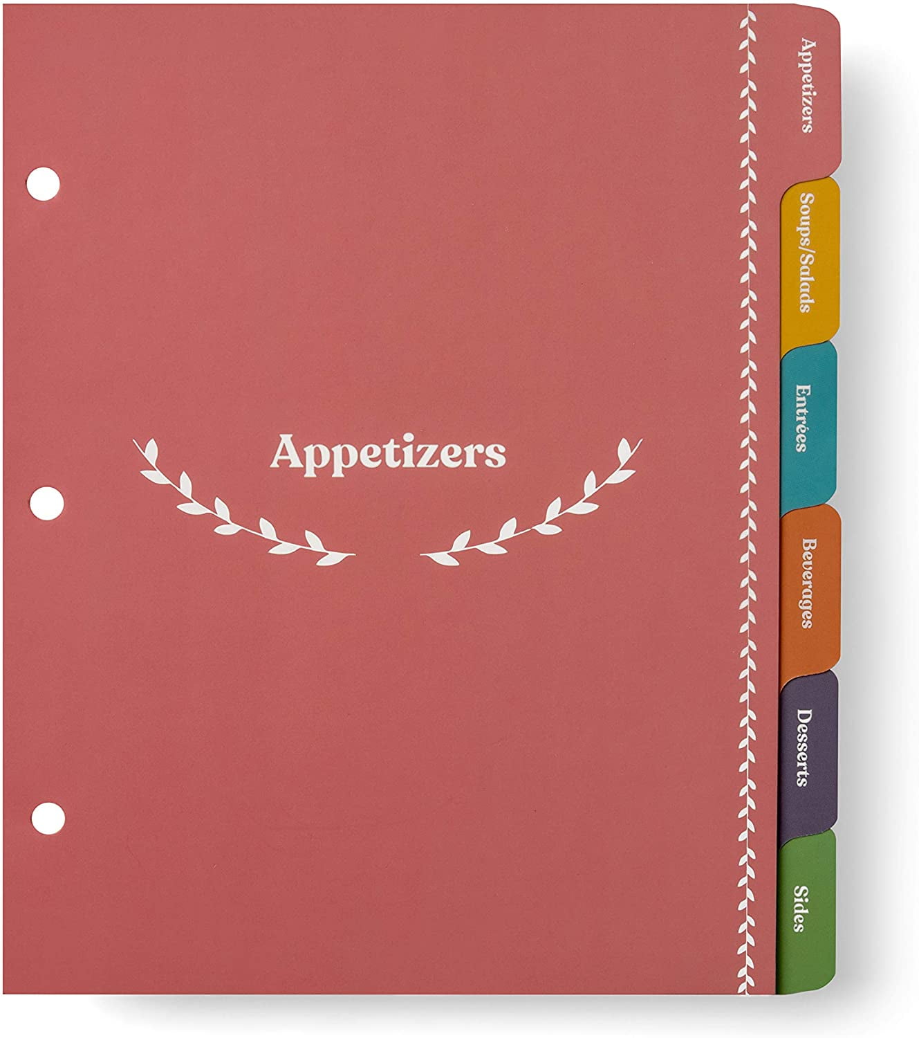 Jot & Mark Recipe Binder Dividers with Printed Tabs Six Organizer