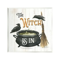 Stupell Industries Witch Cauldron & Crows Holiday Painting Unframed Art Print Wall Art, 12 x 12