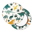 thumbnail image 2 of Daiia Dinosaurs and Tropical Leaves Stool Covers Round,Round Bar Stool Covers Waterproof Bar Chair Covers Washable Stool Cushion Slipcover for 12-14 Inch Chair-14 inch, 2 of 7