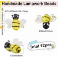 thumbnail image 2 of 1 Box 12Pcs Bee Beads Bulk Handmade Lampwork Glass Beads Cute Bumble Bee Honeybee Yellow 3D Tiny Insects Glaze Loose Spacers for DIY, 2 of 7