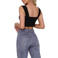 thumbnail image 3 of INSPIRE CHIC Women's Tank Top Strappy Sleeveless Square Neck Fitted Party Crop Top XL Black, 3 of 6
