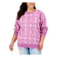 thumbnail image 1 of MIGHTY FINE Womens Purple Printed Sweatshirt Plus 2X, 1 of 1
