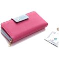 thumbnail image 2 of （10PCS）Multi-Card Position Two Fold Long Zippered Wallet Women'S Long Zippered Wallet Handbag Rose Red, 2 of 4