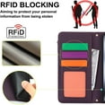 thumbnail image 6 of Allytechgroup Wallet Case for Apple iPhone 15 Pro Max,  Retro [1 Zipper Pocket + 6 Cards Slots] Hand Wrist Shoulder Strap Stand Shockproof iPhone 15 Pro Max Cover Case for Girls Women, Purple, 6 of 10