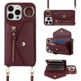 thumbnail image 3 of for iPhone 14 Pro Case Wallet with Strap for Women - Crossbody Lanyard,Zipper Pocket,Credit Card Holder,Ring Stand - RFID Blocking Phone Wallet Case for iPhone 14 Pro(6.1 inch,Wine Red), 3 of 18