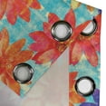 thumbnail image 4 of Ambesonne Flowers Grommet Curtain, Grunge Rustic Effect Blooms, 50"x84", Dark Coral Violet and Blue, 4 of 5