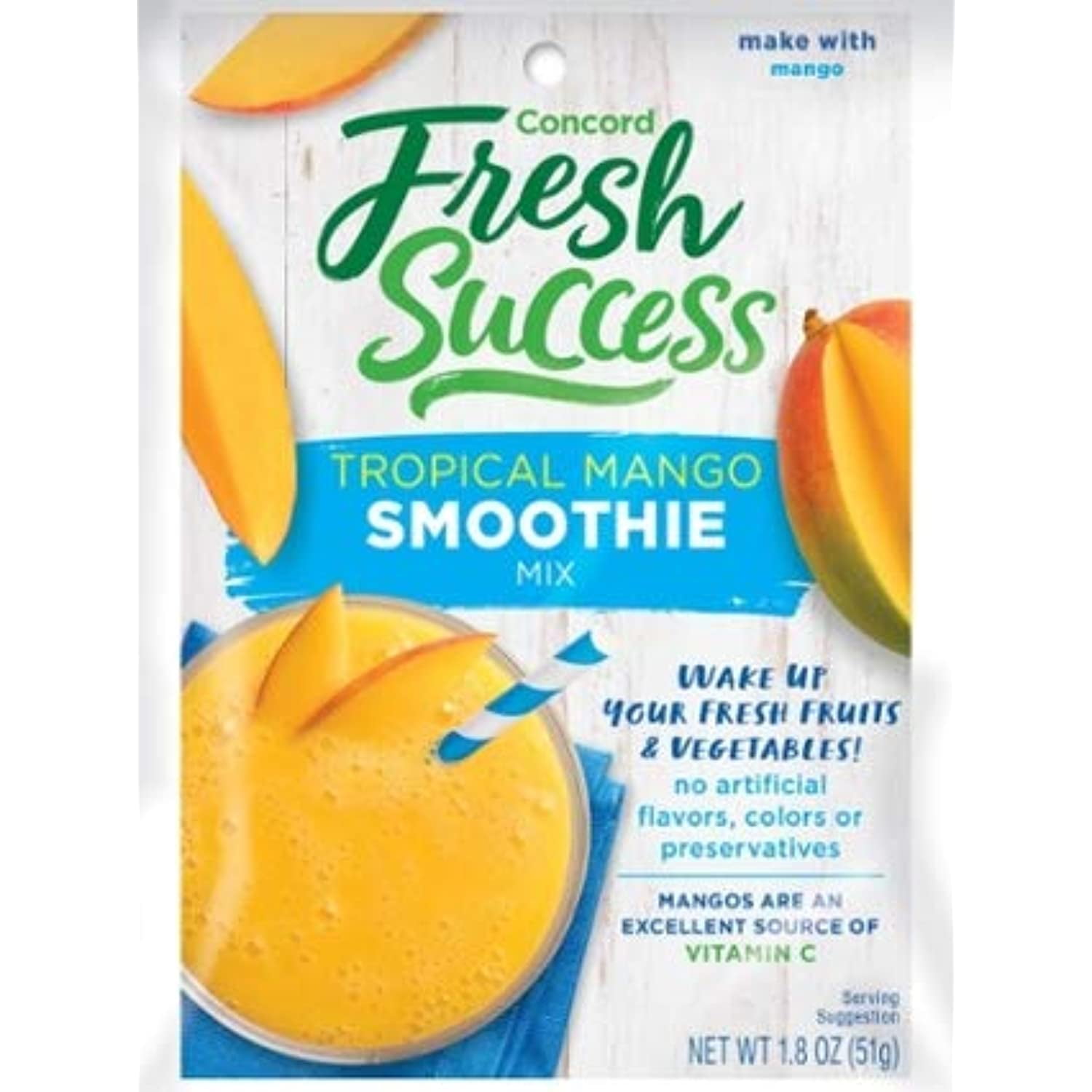 Concord Farms Tropical Mango Smoothie Mix, 1.8Ounce Packages (Pack Of