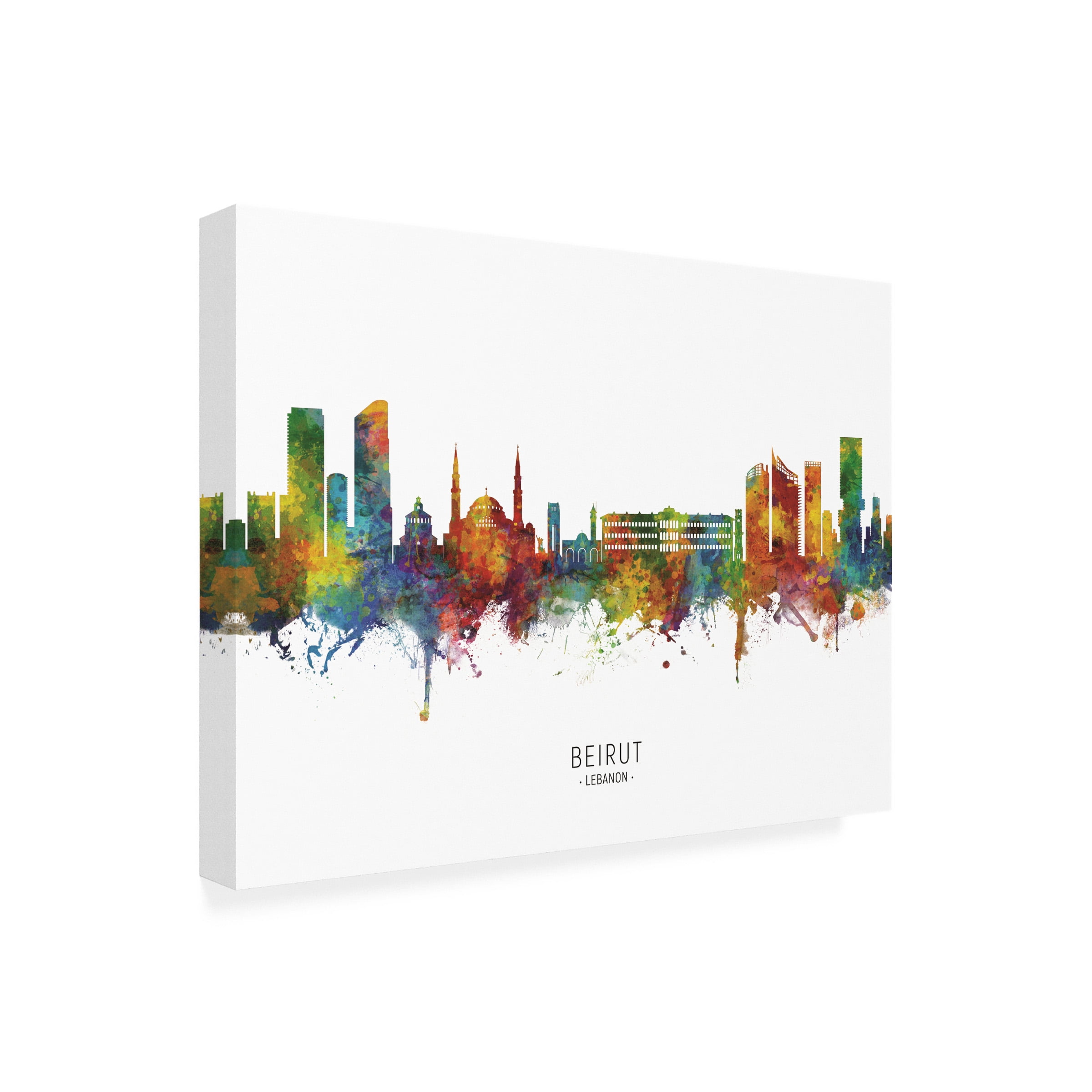 Michael Tompsett 'Beirut Lebanon Skyline Named' Canvas Art