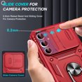 thumbnail image 2 of LeYi for SamsungS23 FE Case with Camera Cover, Galaxy S23 FE Cover with Screen Protector Pass 16ft Drop Test Military Grade Protective Phone Case with Kickstand for Samsung Galaxy S23 FE Red, 2 of 7
