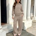 thumbnail image 5 of Jalioing Big Boys Girls Tracksuit 2 Piece Zipper Hoodies Wide Leg Sweatpants Set Winter Casual Workout Outfits, 5 of 9