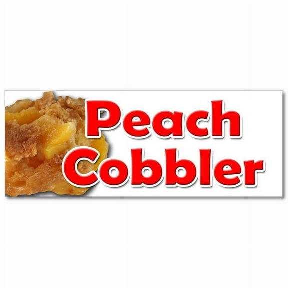 36" PEACH COBBLER DECAL sticker peaches pie sweet bakery crumble crust filling