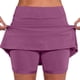 thumbnail image 1 of Falda pantalón de cintura media con bolsillos para mujer - Conjunto informal y deportivo de falda y pantalón corto, 1 of 6