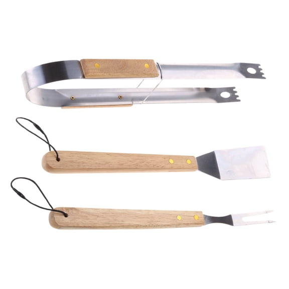 Wooden Handle BBQ Tool Set Grills Utensils Outdoor Campings Grilling Tool Stainsless Steel BBQ Grills Accessories