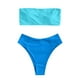 thumbnail image 1 of Conjunto de bikini ZAFUL, traje de baño tipo bandeau de corte alto para mujer, azul oscuro, 1 of 7