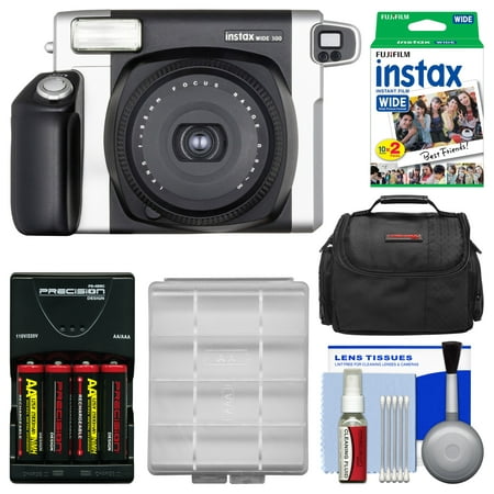Fujifilm Instax Wide 300 Instant Film Camera with 20 Wide Twin Prints + Case + Batteries & Charger + (Best Instant Print Camera)