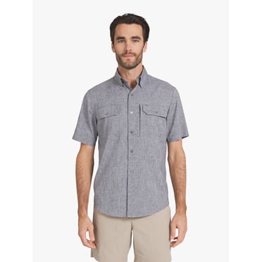 Chaps Men's & Big Men's Tech Chambray Short Sleeve Shirt, Sizes S-3XL