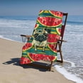 thumbnail image 7 of BCIIG Watermelon Beach Towel Oversized Microfiber Beach Towel for Kids Girls Women Quick Dry and Sand Free Red Towel Swim Bath Pool Funny Pug Dog in Sunglasses Eat Watermelon 27.5x55in, 7 of 7