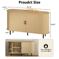 thumbnail image 3 of Waleaf 55" Sideboard Buffet Cabinet with Tambour Sliding Doors, Mid-Century Modern Fluted Console Table for Coffee Bar & Dining Room, 3 of 7